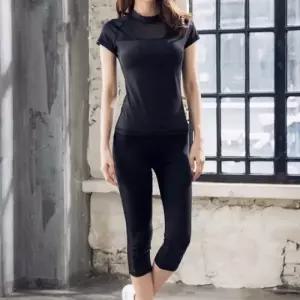 고품질 반팔티 8부 여성 여자래쉬가드 요가레깅스 포인 (WFKMOMH)