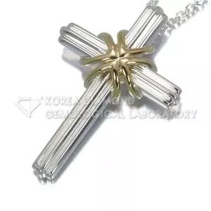 [TIFFANY&CO]티파니앤코 18k 실버 콤비 남성용 크루시픽스 목걸이 54cm