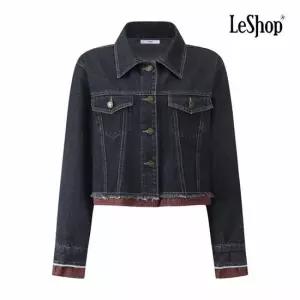 [르샵] 체크 배색 데님 자켓 (BQ1JK004A)