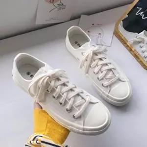 여성 인기 하얀 단화 끈운동화 감성 캔버스 새학기 신-WFHXNOU