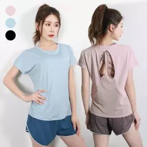 메쉬 투홀 트레이닝 반팔티 ELC-1026여름스포츠 운동 반팔 여성셔츠 셔츠