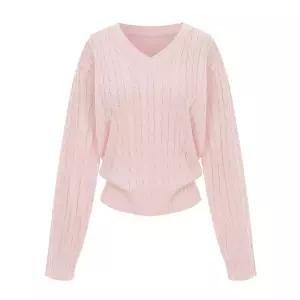 [티뷰] 꽈배기컬러브이넥니트_V6A-VKN013