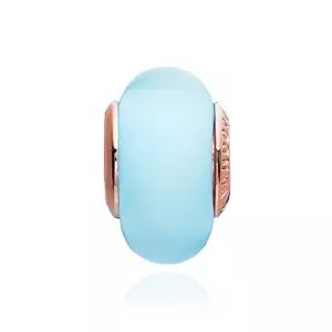 [판도라]789420C00 로즈 매트 블루 무라노 글라스 참