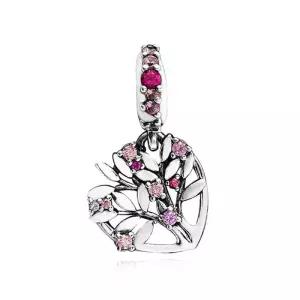 [판도라]799153C01 핑크 하트 패밀리트리 댕글 참