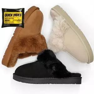 털슬리퍼 인기 소가죽 여자 털실내화 감성 겨울 방한-WFHXS95