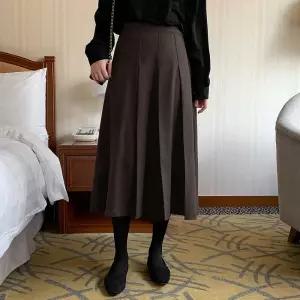 [Made]달린 플리츠 울 롱 스커트 - 4 color