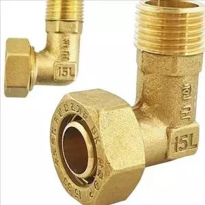 배관용 황동 엘보 이음쇠 15mm 파이프 연결 부품