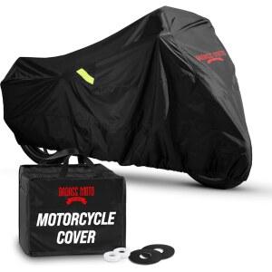 배다스 모토 얼티밋 모터사이클 커버 방수 아웃도어 헤비 듀티 내구성 올 시즌 보관 혹독한 날씨 태양비 커버는 할리 데이비슨 스트리트 글라이드, 벌컨, 섀도우, 크루저 바이크에 맞습니다. 대형 97L