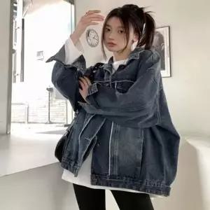 데님 봄가을 자켓 오버핏 여자 청자켓 아우터 진청