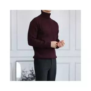 세컨에디션 남자 베이직 꽈베기 니트 목폴라