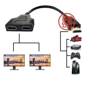 전문 HDMI 어댑터 케이블 1 수-듀얼 2 웨이 암 4K 3D Y 스플리터 노트북 TV 모니터 1080P 인 출력 PC용