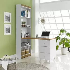 보비쥬S 에스터 1200 h형 서랍통 책상+책장 세트