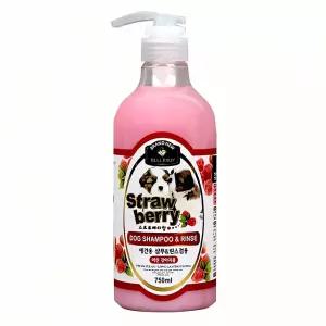어린 강아지용 스트로베리향 샴푸린스 750ml 반려견 세제 미용 제품 과일 향기 애완