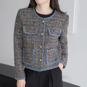 [마담4060]엄마옷 마담4060 모던베이직 리즈부클트위드울 중년여성 데일리 자켓-RJK2601008-