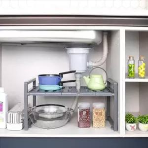 [DAMDA] 싱크인 선반 싱크대 하부장 4칸 5칸 6칸 폭조절 냄비 소스 양념 정리