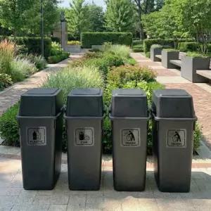 모리 업소용 쓰레기통 분리수거 재활용통 사무실 카페 휴지통 60L 세트 4P