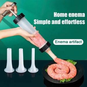 소시지 스터퍼, 간단한 수제 소시지 만들기, 3개의 충전 튜브가 있는 핫도그 스터퍼, 다양한 크기의 소시지 만들기에 사용됨