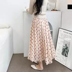 블레오 여자 밴딩 쉬폰 도트 롱 스커트 DM2512161246