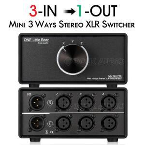 MC103-3F Little Bear 3-IN-1-OUT 3방향 XLR 밸런스드 오디오 컨버터 스테레오 패시브 셀렉터 스위처