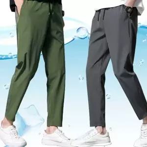 남성 밴딩 슬랙스 냉감 편한 테이퍼드 남성 쿨링 팬츠 9부 여름 트레이닝 기능성 스포츠 경량 운동