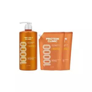 (손상케어)엘라스틴 프로틴클리닉 고영양 샴푸 용기 1000ml 1개 + 리필 900ml 2개 917495