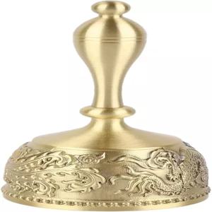 핸드벨 4.7인치 황동 앤티크 학교 리셉션 저녁 식사를 위한 콜벨 곡선 손잡이 호텔 서비스 명상 기도