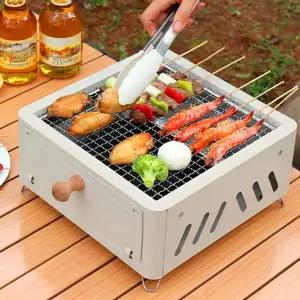 야외 숯불 화로 휴대용화 미니 바베큐 캠핑 숯불 화로 그릴 불멍 손잡이화