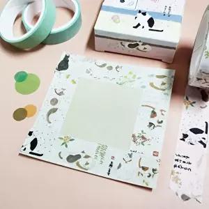 고품질 수채화 고양이 다이어리꾸미기 마스킹 테이프 다이어리꾸미기 다이어리데코 다꾸용품 WFI74A2
