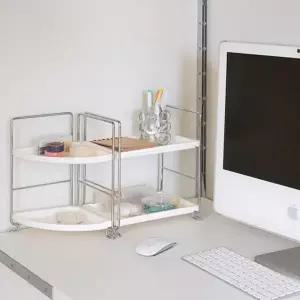 2단 수납 선반 모듈형 화이트 정리 미니 수납 선반 공간 욕실정리선반 공간활용 사무실 프레임 선반형