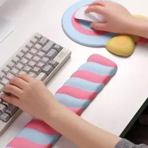 마우스 팜레스트 메모리 컴퓨터 사무용 키보드 팜레스트 받침대 손목 보호 지지대 용품 패드 세트