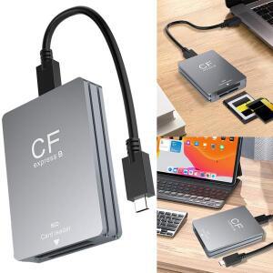 2in 1 CFexpress 타입 B SD 카드 리더 휴대용 CF 익스프레스 USB 3.2 10Gbps 듀얼 슬롯 to CA 케이블 포함