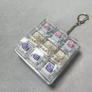 클릭커키링 키캡키링 커스텀 키보드키링 투명 무소음 은백축 스트레스 해소