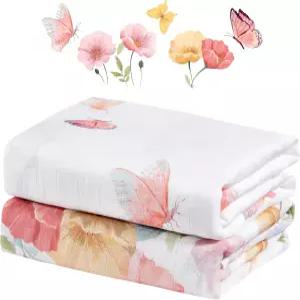 IBESTOPIA 2개입 100 면 뮤슬린 속싸개 대형 47x47인치 ― 신생아용 통기성 좋은 부드러운 배냇저고리 싸개