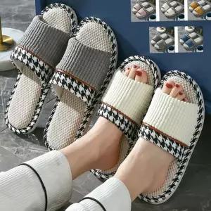 층간소음 슬리퍼 패브릭 워셔블 거실용 실내용 슬리퍼 사계절 집들이선물 데스크 거실화 오픈토 여성용