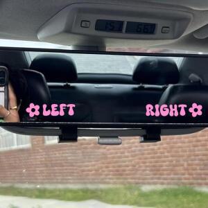 차량메탈스티커 왼쪽 오른쪽 꽃 자동차 스티커, 백미러 창 자외선 차단, 방수 차량 장식, 내구성 비닐 데칼