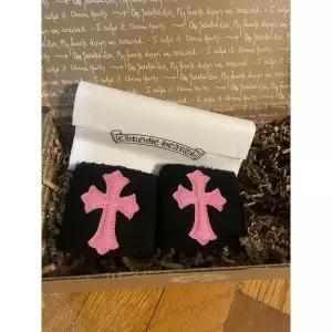 미국 브랜드 뉴 크롬 하트 블랙 스웨트밴드 손목밴드 핑크 가죽 십자가 156960883755