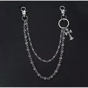 미국 크로스 지갑팬츠 체인 크롬 하트 스타일 Y2K 45CM 326941740637