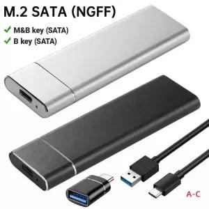 M.2 SATA NGFF SSD 인클로저 도구가 필요 없는 USB3.1 유형 C 2280/2260/2242/2230 SSD용 5Gbps 외부 솔리