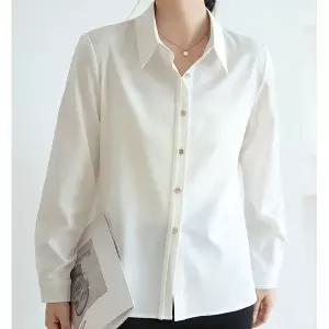 [하프클럽/패션]유니크버튼라인 솔리드 셔츠블라우스 26668B9A