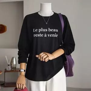 (안나앤플러스) 르플 레터링 골지 티셔츠[티셔츠EC554] 빅사이즈