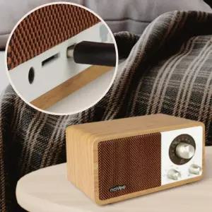 레트로 블루투스스피커 무선 우드 FM 라디오 휴대용