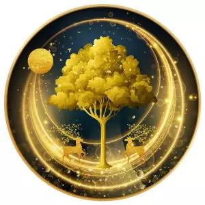 보석십자수 비즈공예 달 액자형 세트 원형 돈나무 도안 대형 액자 금전수 포함