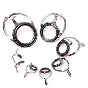 호환  8Pcs 6  - 30  스테인레스 스틸 아이 링 낚시대 가이드 팁 라인 수리 키트