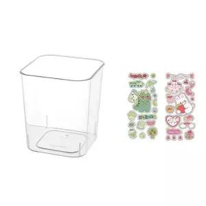 현이몰 투명 휴지통 투명 쓰레기통 책상 귀여운 테스크 대형 투명쓰레기통 필통 휴지통 쓰레기통