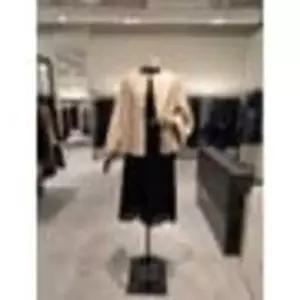 [매장 정품]  파주점 지고트 세트 울 캐시미어 케이프 코트 + 니트 배색 원피스