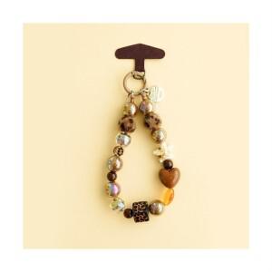 시아우 핸드폰 스트랩 호피브라운 불가사리 도난방지 폰스트랩