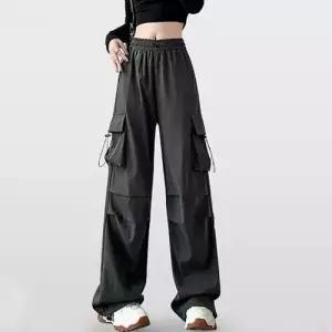 빈티지 스트릿 밴딩 카고 스트랩 팬츠 WFJFYAU