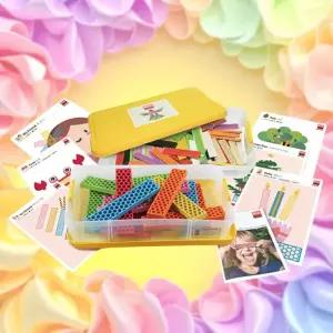 창의력발달 건축놀이 유아블록 바이오블로 162p 교재세트 가족함께 청각 설