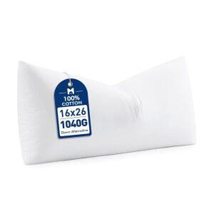 MIULEE 16X26 다운 대체 고급 푹신한 침대 던지기 삽입물 소파용 부드러운 베개 소파 지지대 베개 요추