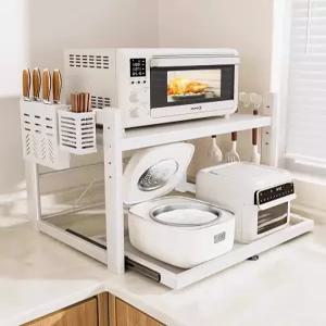 주방 밥솥 정리대 선반 전자렌지 받침대 화이트 40cm